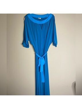 Hot In Hollywood Cold Shoulder Blue Maxi Dress M